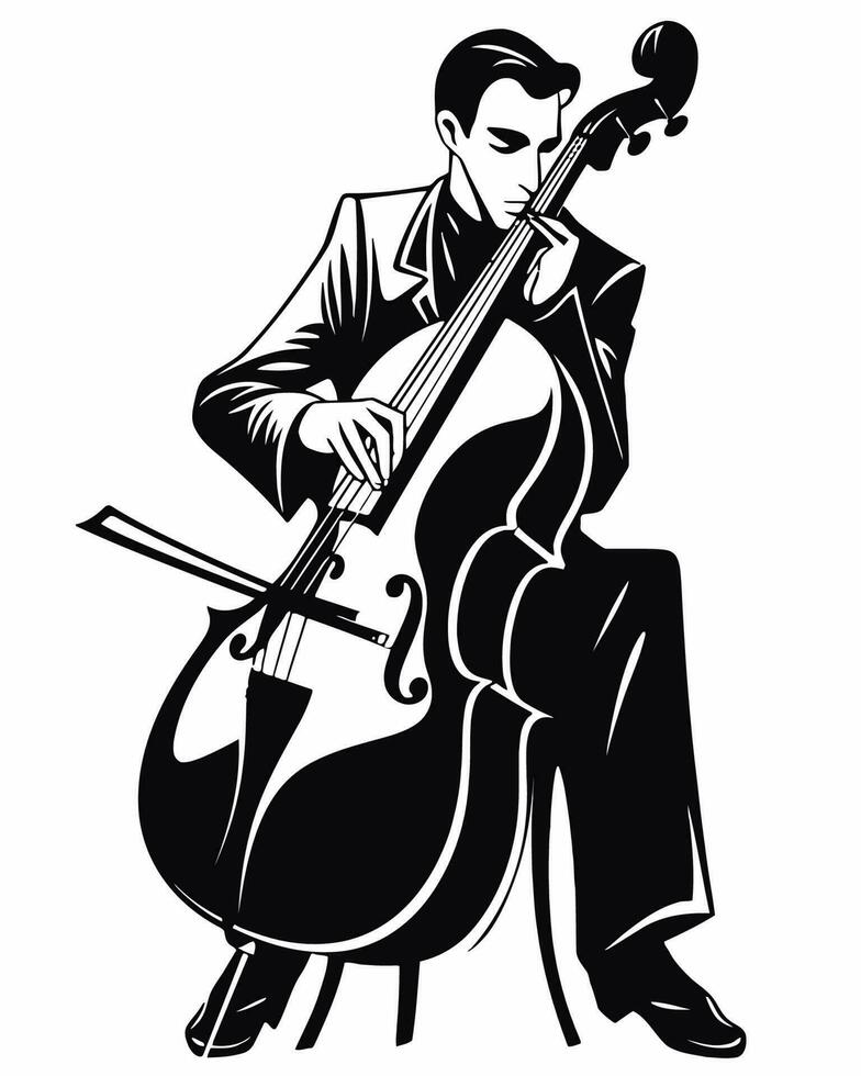 violoncelo jogador ilustração vetor