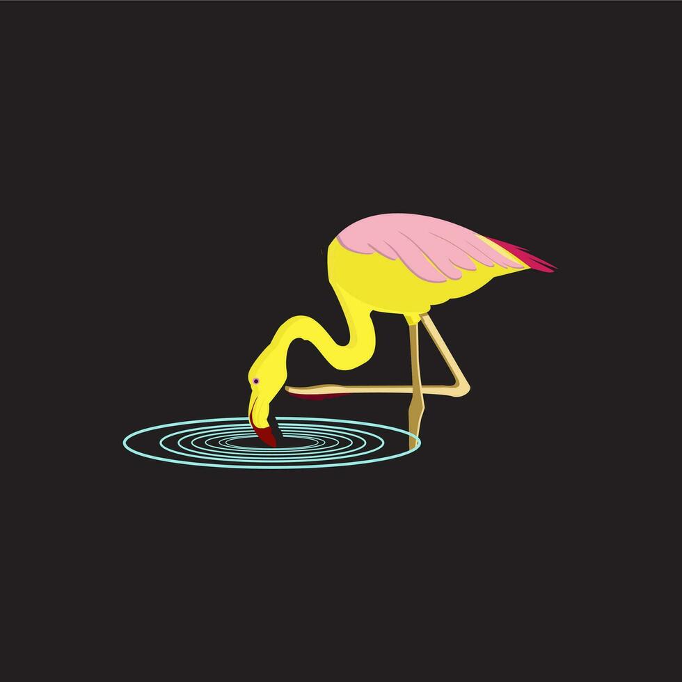 criativo vetor realista olhando flamingo pássaro ilustração