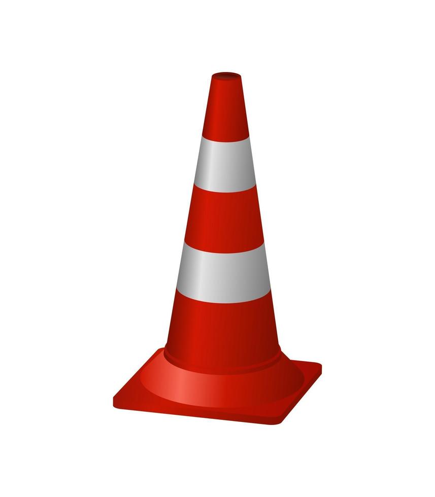 cone para marcações temporárias de estradas. ilustração vetorial vetor