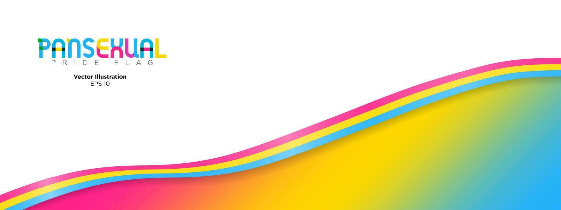 pansexual orgulho bandeira bandeira com panela orgulho bandeira cores e espaço para texto. editável vetor ilustração. eps 10