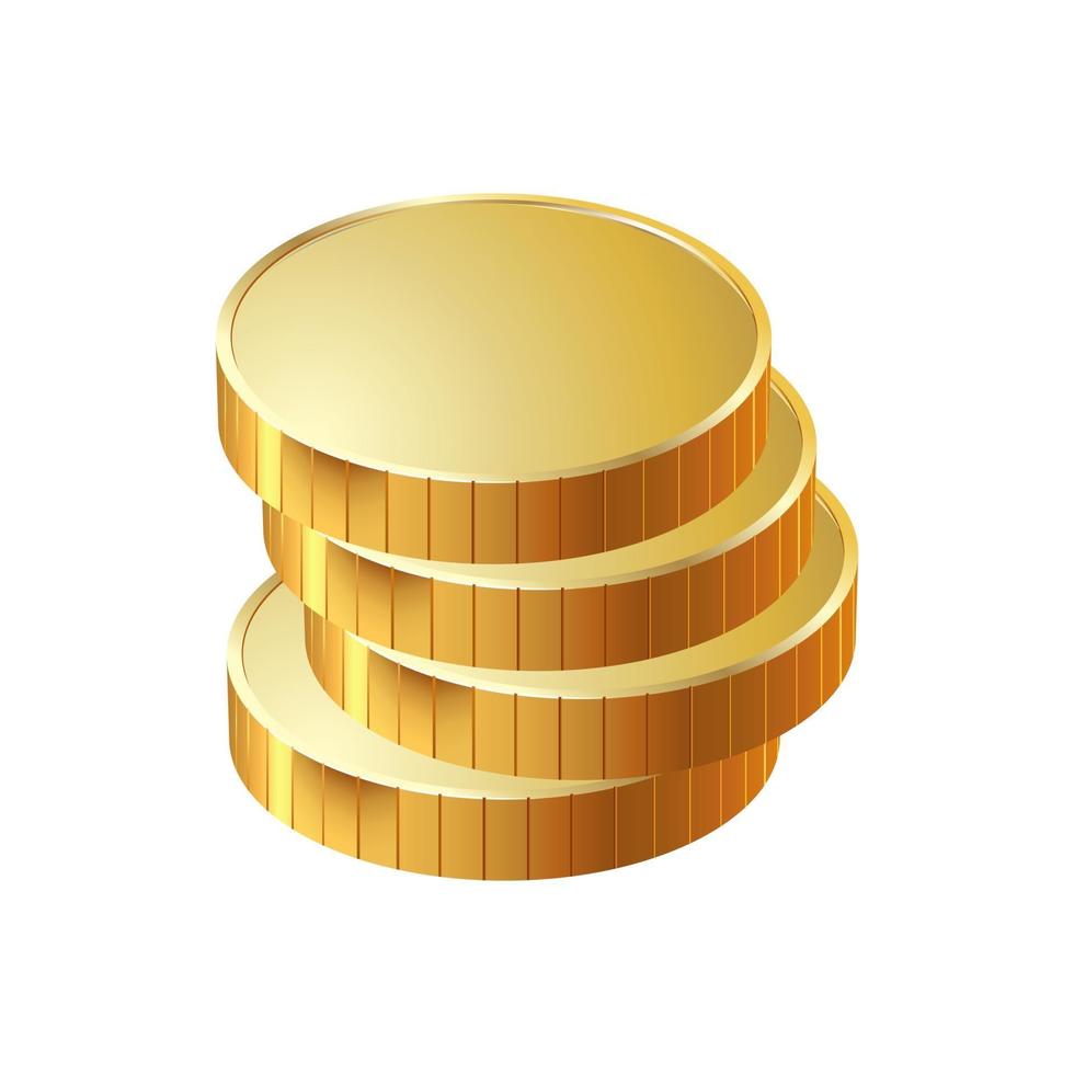 uma pilha de moedas de ouro redondas. ilustração vetorial. vetor