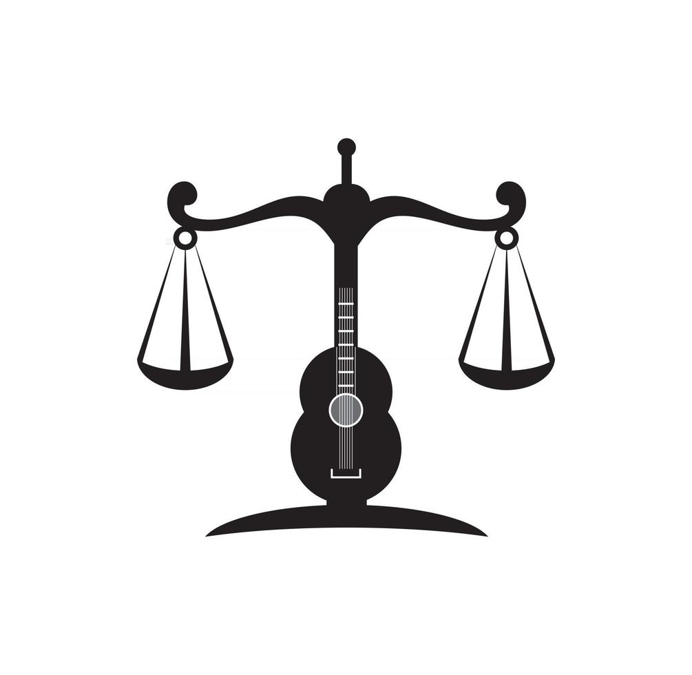 formato de ilustração vetorial eps de design de logotipo de lei de guitarra, adequado para suas necessidades de design, logotipo, ilustração, animação, etc. vetor