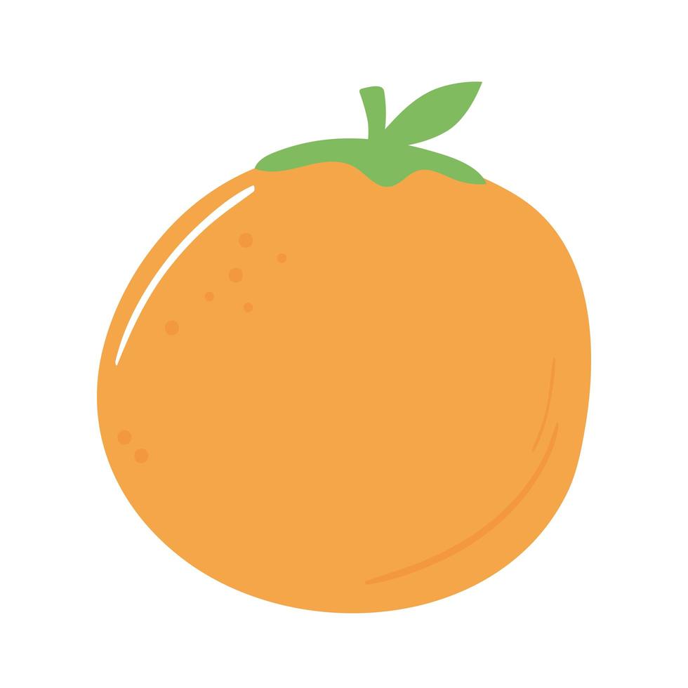 fruta laranja apetitosa comida deliciosa, ícone plano no fundo branco vetor