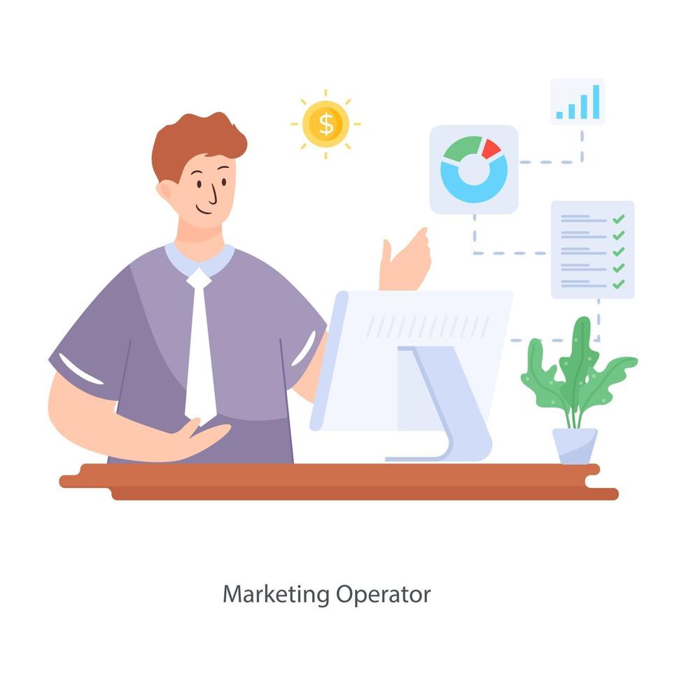 operador de marketing premium vetor