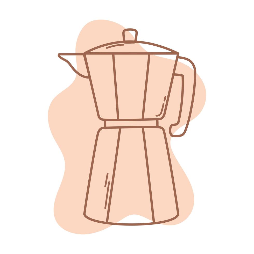 café brewing moka pot icon line and fill vetor