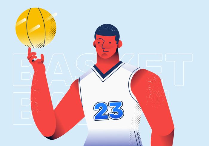 Jogador de basquete profissional em ilustração vetorial de ação vetor