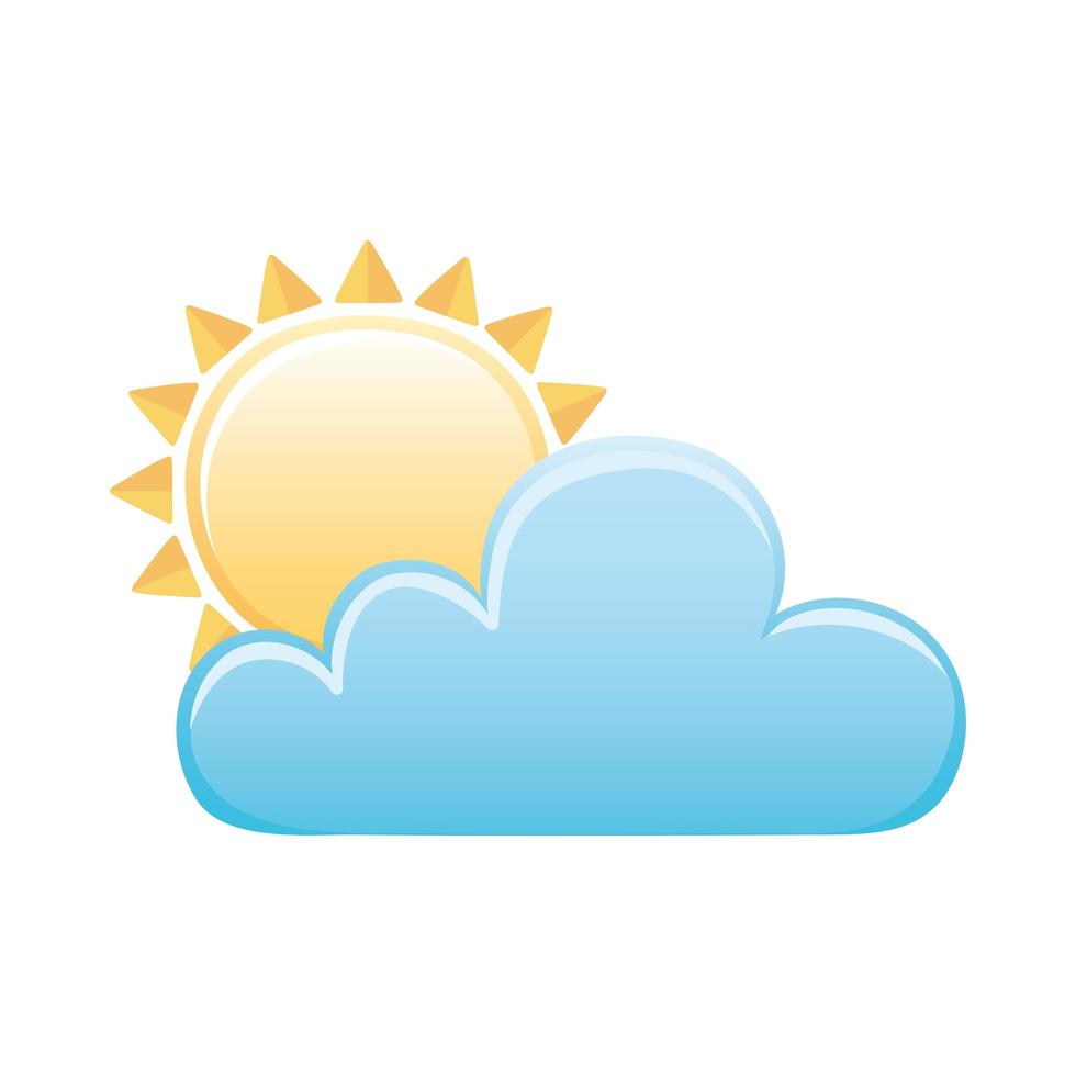 imagem isolada de nuvem meteorológica e ícone de dia ensolarado vetor