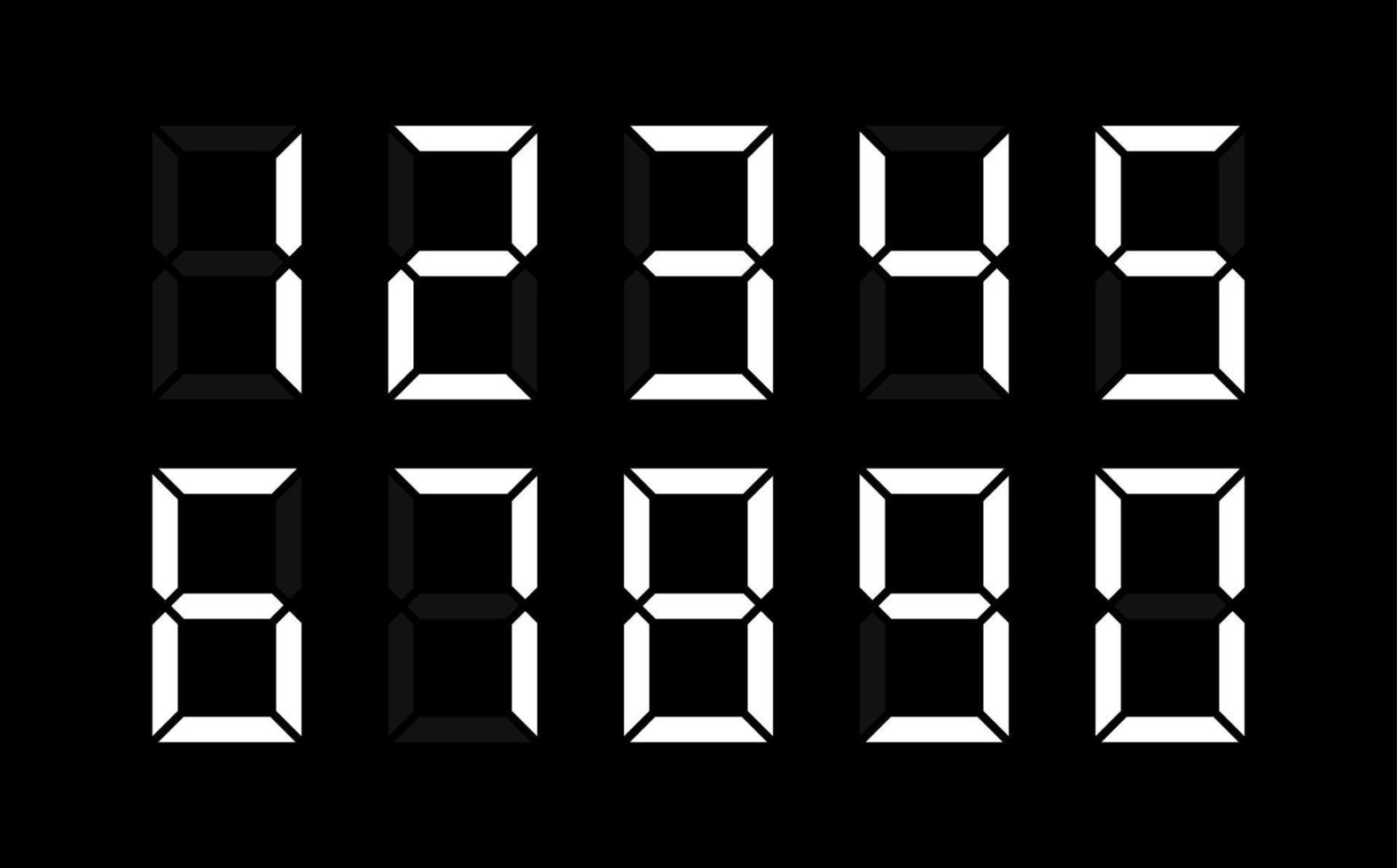 um conjunto de todos os números digitais para compilar um número de computador. ilustração vetorial vetor