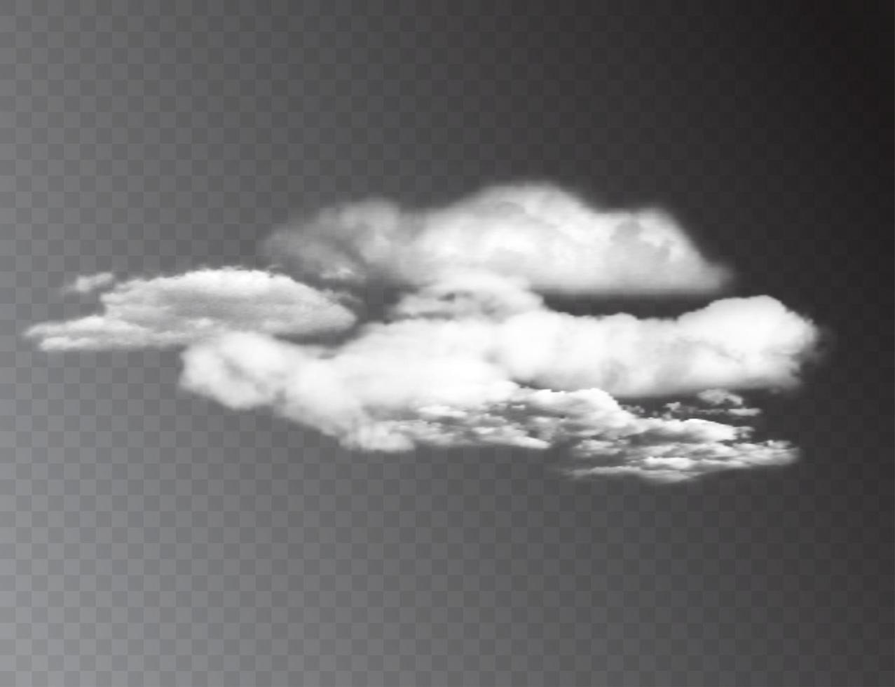 nuvens brancas 3d realistas isoladas em fundo transparente. eps10 de ilustração vetorial vetor
