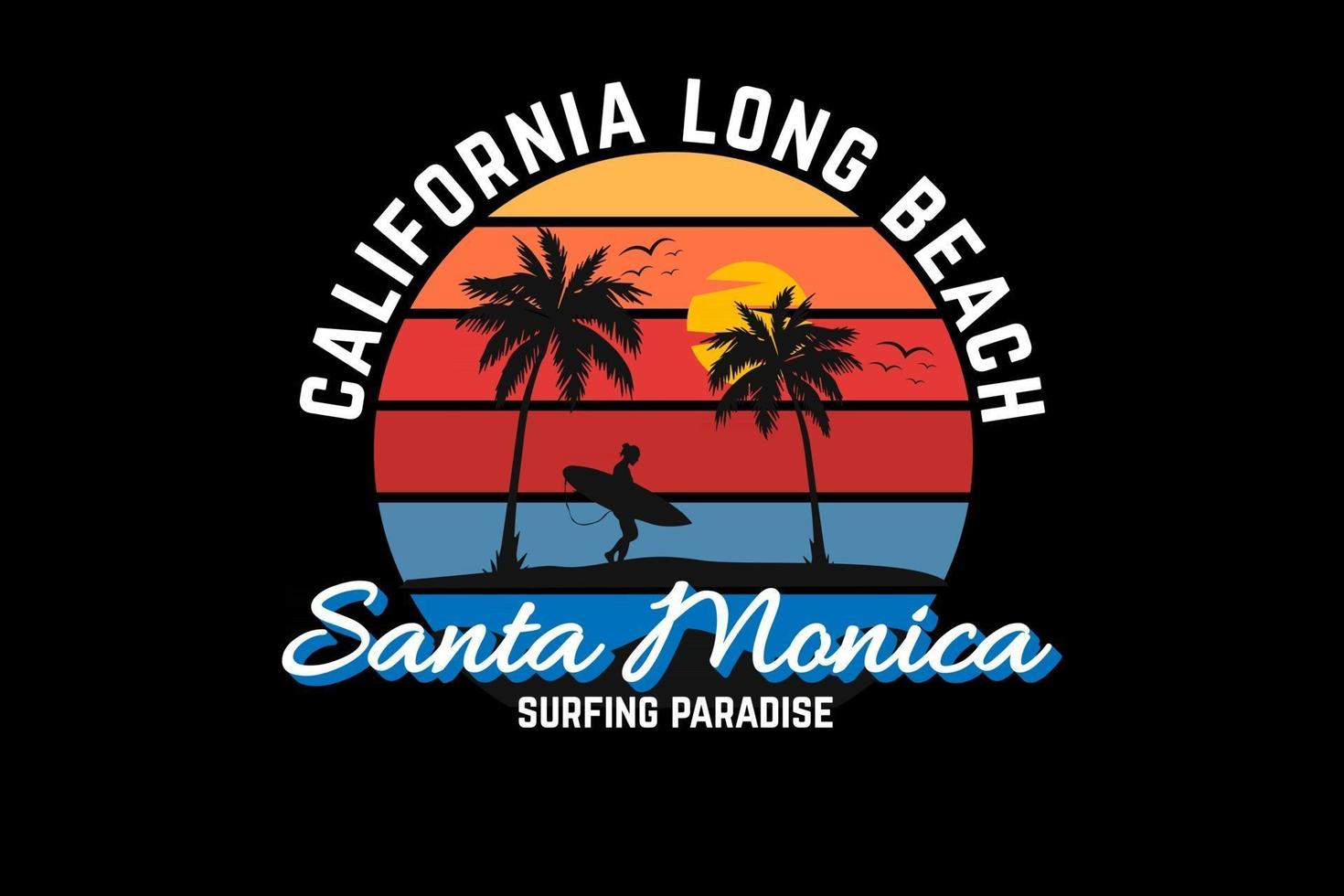 desenho de silhueta de california long beach vetor