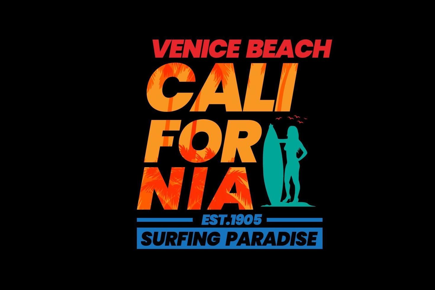 design tipográfico de veneza praia califórnia vetor