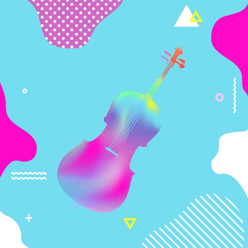 Projeto colorido da ilustração do vetor do violoncelo