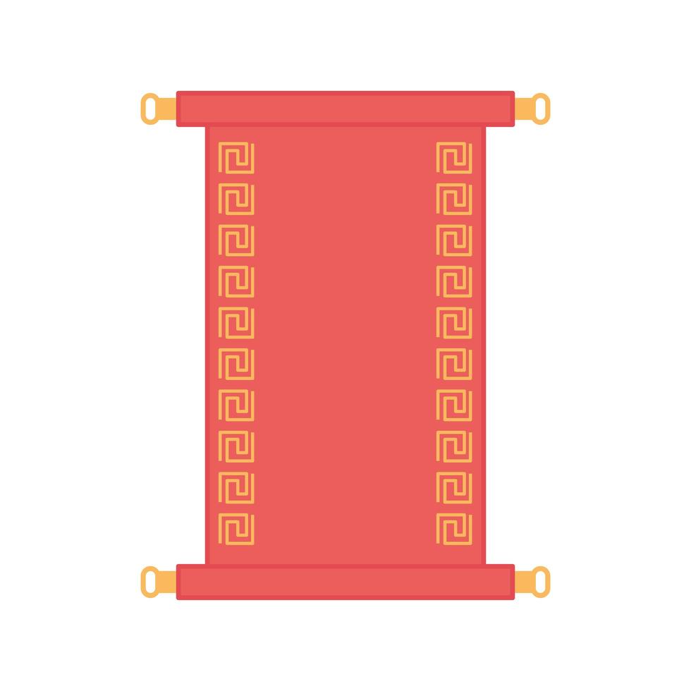design de cores de decoração de elementos orientais de rolagem tradicional vetor