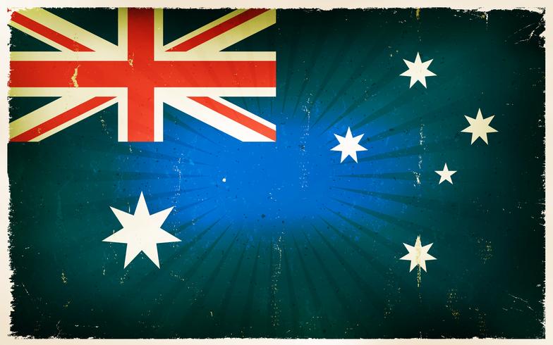 Vindima, austrália, bandeira, cartaz, fundo vetor