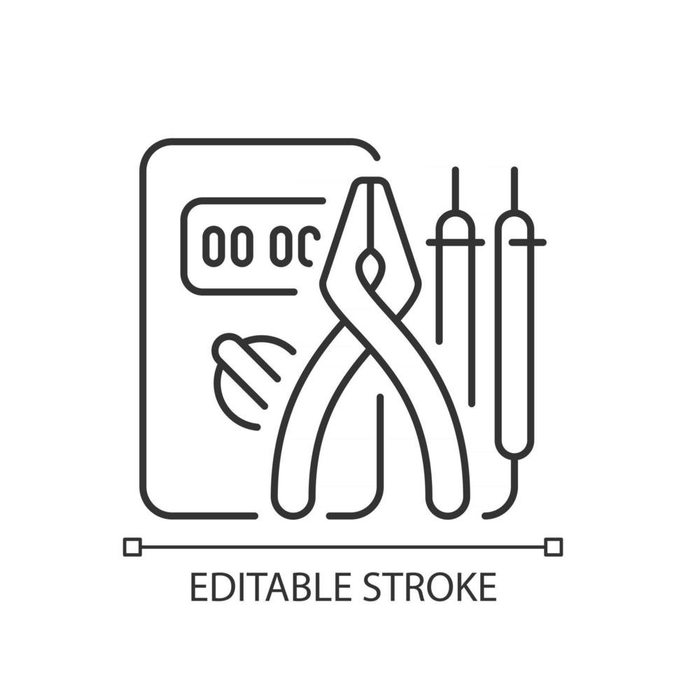 ícone linear de ferramentas de eletricista vetor