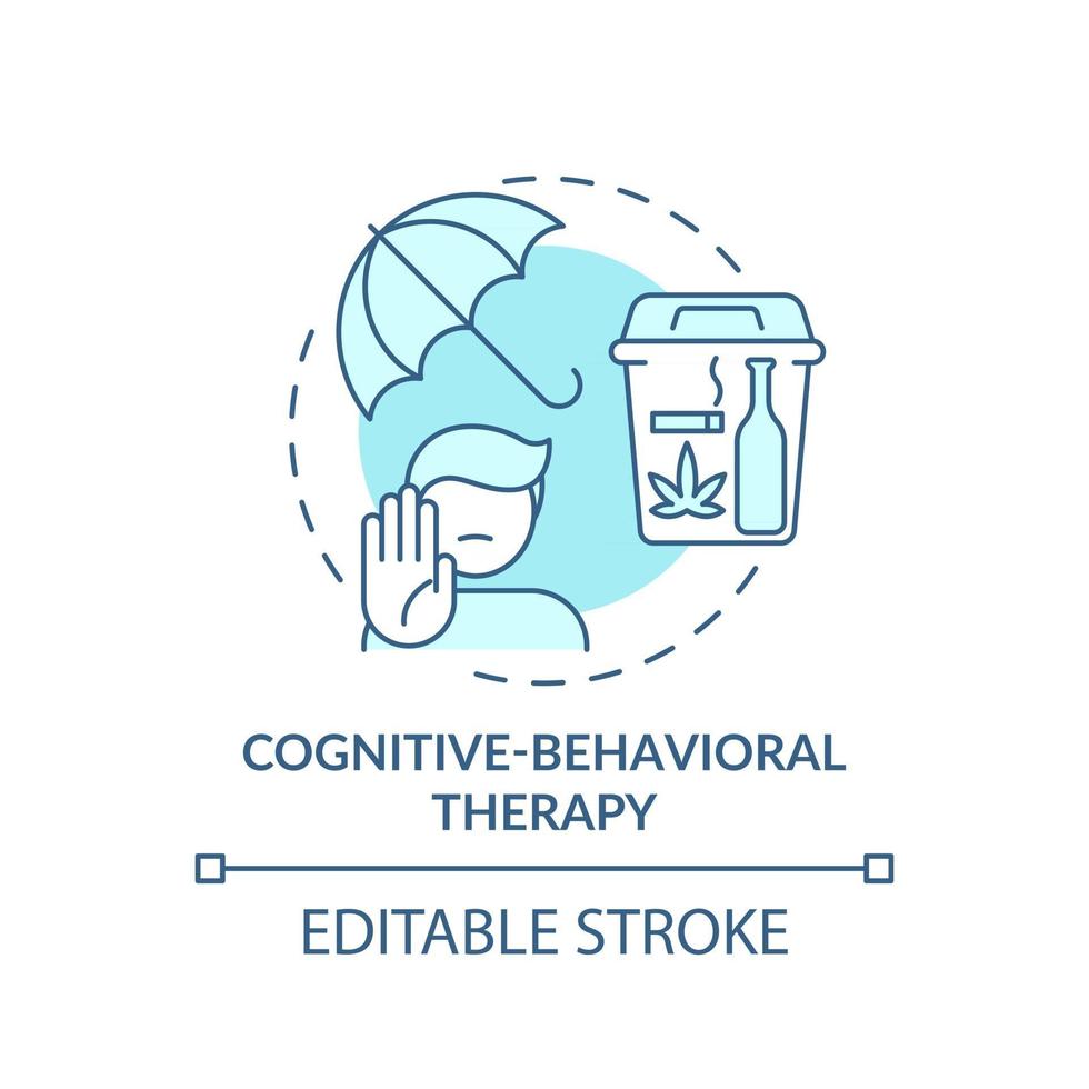 ícone do conceito de terapia cognitivo-comportamental vetor