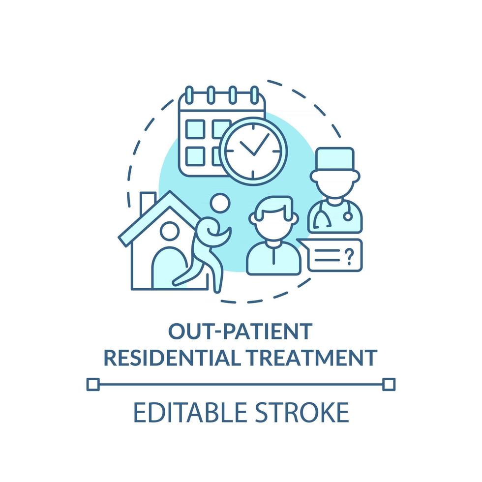 ícone do conceito de tratamento residencial de paciente vetor