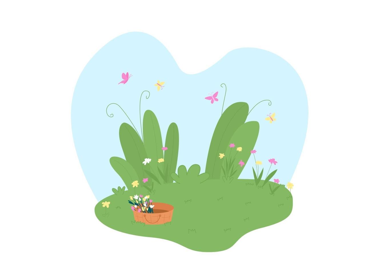 banner da web de vetor 2d jardim primavera