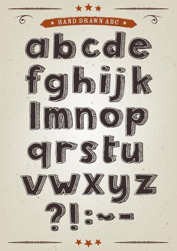 Conjunto de alfabeto de mão desenhada vetor