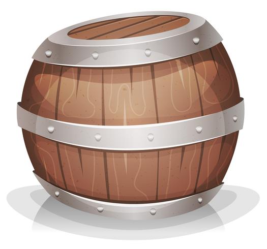 caricatura-funny-wood-barrel vetor