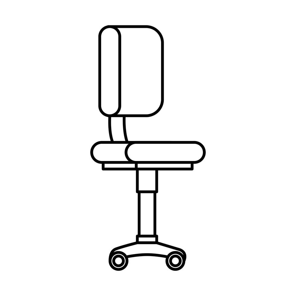 ícone isolado de equipamento de cadeira de escritório vetor