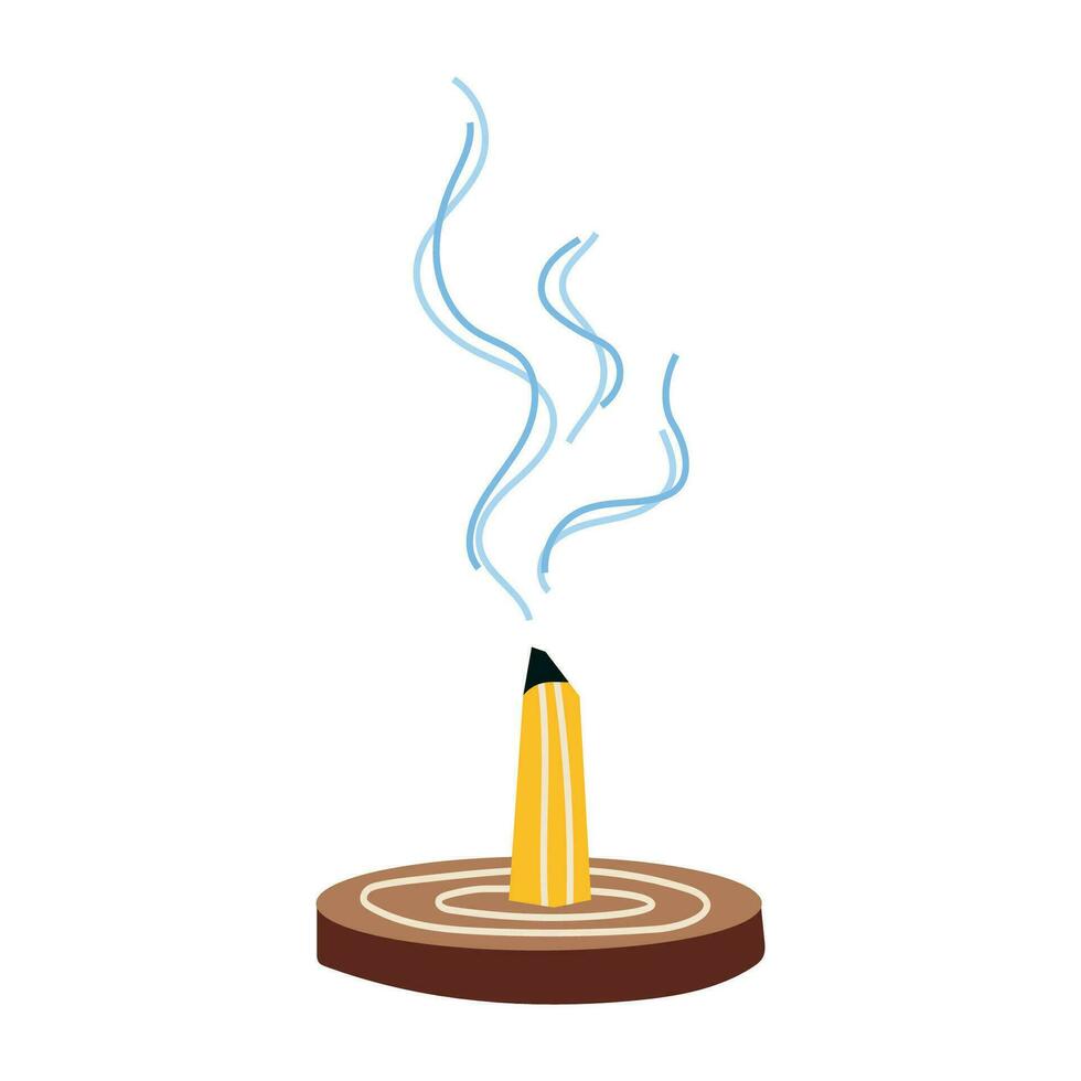 palo santo piedosos madeira árvore, queimando grudar, desenho animado estilo. conceito do borrar, relaxamento e aromaterapia. na moda moderno vetor ilustração