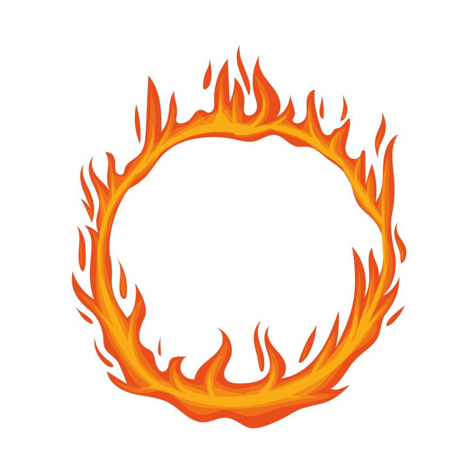 círculo de chamas de fogo vetor