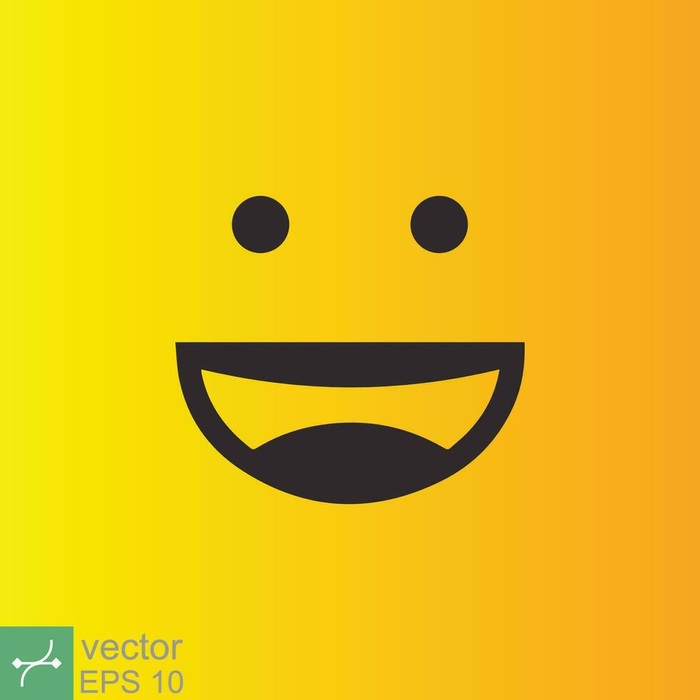 sorrir ícone modelo Projeto. sorridente emoticon vetor logotipo em amarelo fundo. face linha arte estilo. engraçado rabisco desenho, Diversão símbolo, humor, alegria conceito. eps 10.