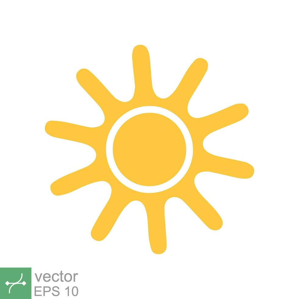 Sol ícone. simples plano estilo. natureza logotipo, contemporâneo, pôr do sol, verão conceito. vetor ilustração isolado em branco fundo. eps 10.