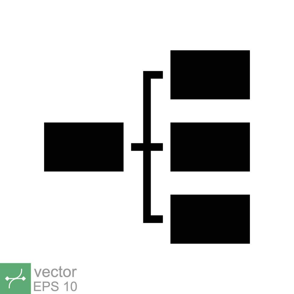 organização gráfico ícone. simples sólido estilo. org hierarquia, companhia diagrama fluxo símbolo, equipe estrutura, o negócio conceito. glifo vetor ilustração isolado em branco fundo. eps 10.