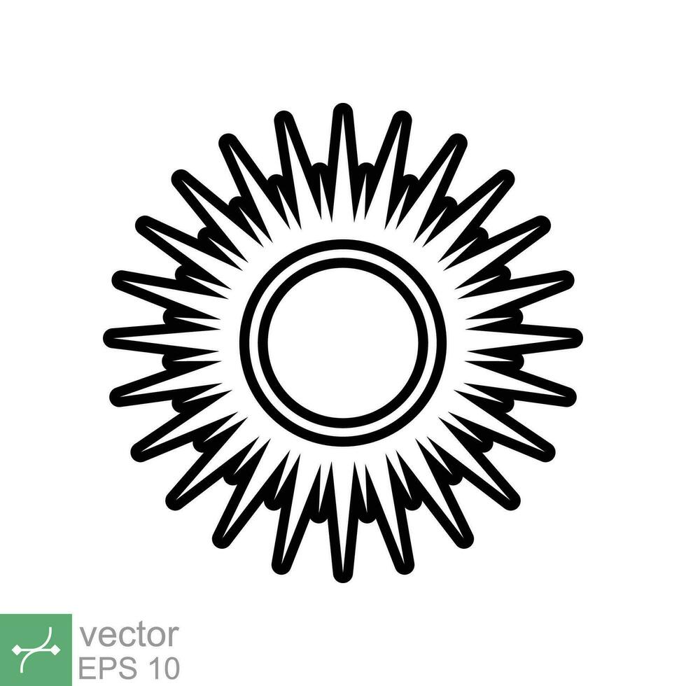 Sol ícone. simples plano estilo. natureza logotipo, contemporâneo, pôr do sol, verão conceito. vetor ilustração isolado em branco fundo. eps 10.