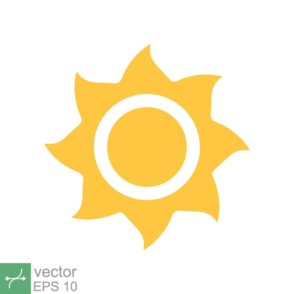 Sol ícone. simples plano estilo. natureza logotipo, contemporâneo, pôr do sol, verão conceito. vetor ilustração isolado em branco fundo. eps 10.