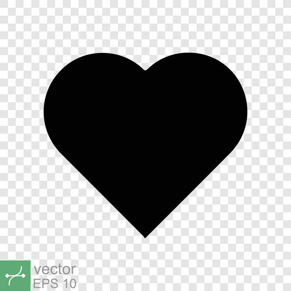 coração ícone isolado em editável fundo. simples plano ícone. Preto amor forma símbolo, em branco coração silhueta placa logotipo projeto, romântico Casamento conceito. vetor ilustração eps 10.