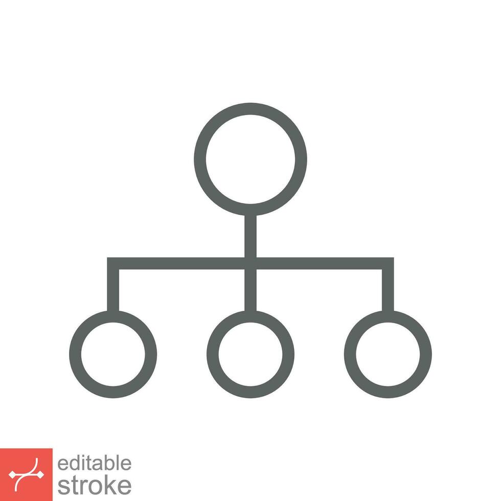 organização gráfico ícone. simples esboço estilo. org hierarquia, companhia diagrama fluxo símbolo, o negócio conceito. fino linha vetor ilustração isolado em branco fundo. editável acidente vascular encefálico eps 10.