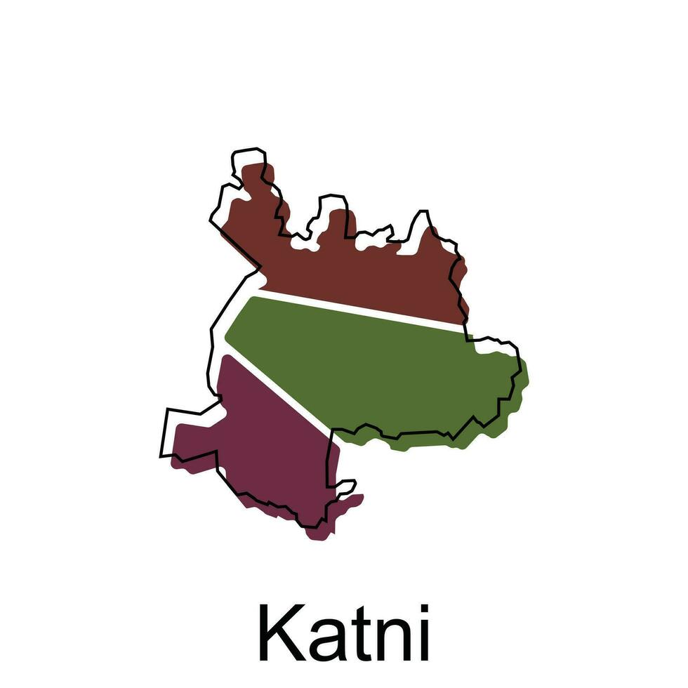 mapa do Katni cidade moderno simples geométrico, ilustração vetor Projeto modelo