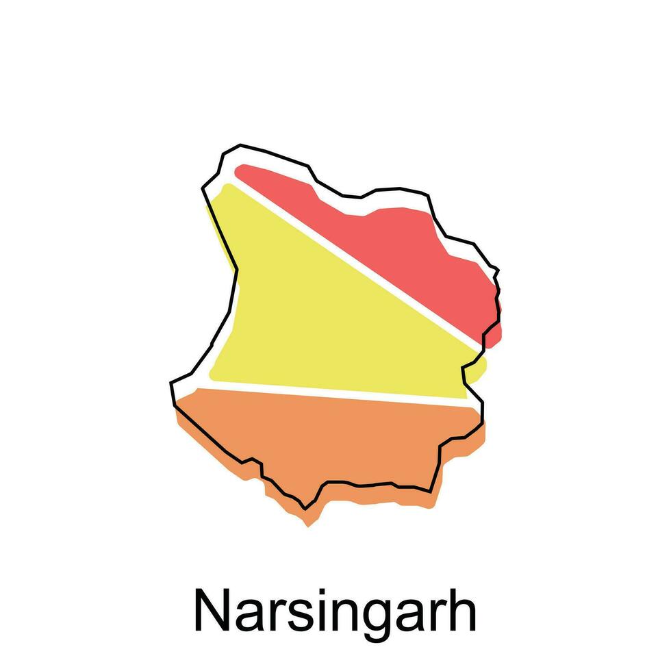 mapa do narsingarh vetor Projeto modelo, nacional fronteiras e importante cidades ilustração