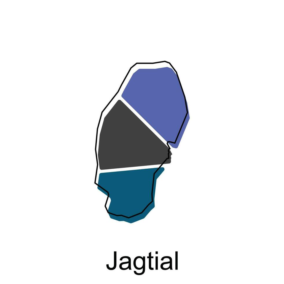 mapa do jagcial cidade moderno simples geométrico, ilustração vetor Projeto modelo