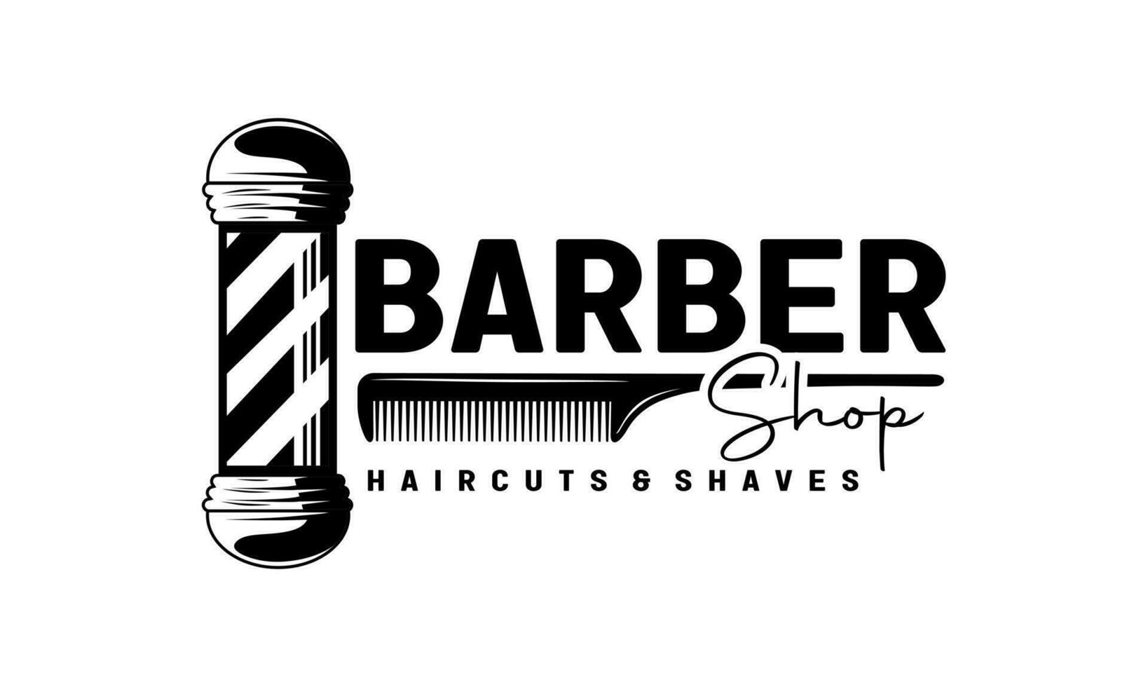barbearia logotipo vetor Projeto. barbearia ilustração logotipo simples.