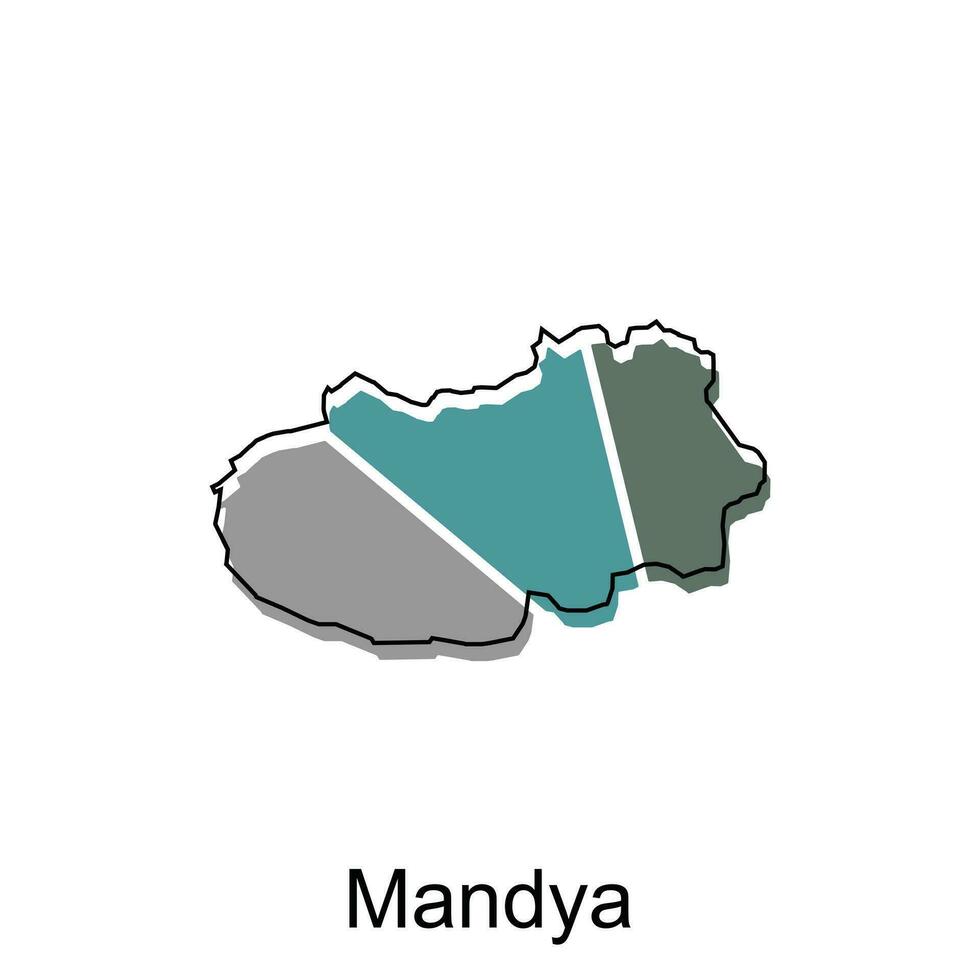 mapa do mandya cidade moderno simples geométrico, ilustração vetor Projeto modelo