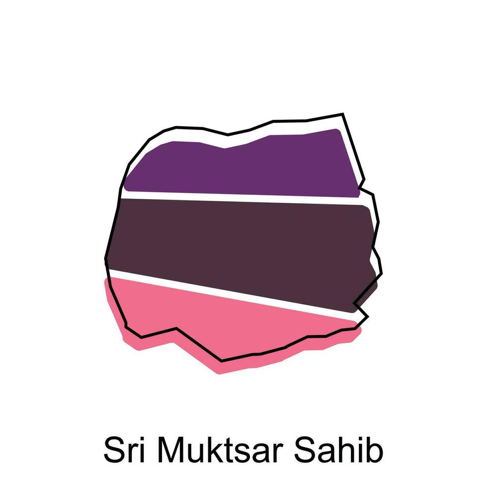 sri muktsar sahib mapa. vetor mapa do a Índia país. fronteiras do para seu infográfico. vetor ilustração Projeto modelo
