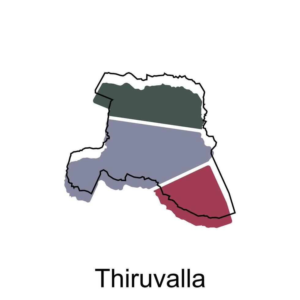 thiruvalla mapa. vetor mapa do a Índia país. fronteiras do para seu infográfico. vetor ilustração Projeto modelo