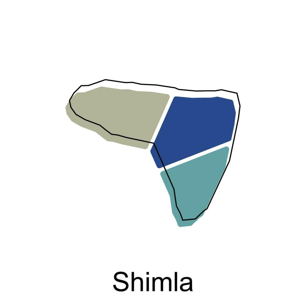 mapa do Shimla colorida geométrico moderno contorno, Alto detalhado vetor ilustração vetor Projeto modelo, adequado para seu companhia