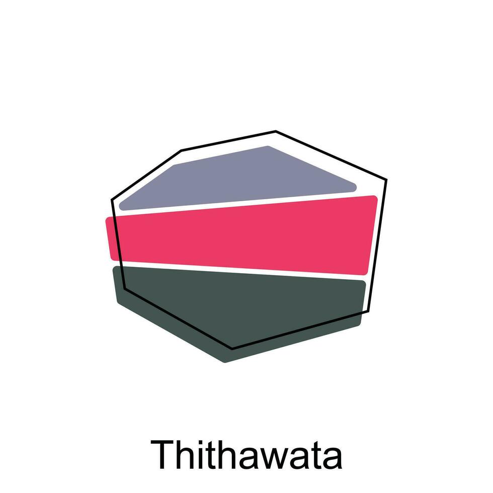 mapa do thithawata colorida geométrico moderno contorno, Alto detalhado vetor ilustração vetor Projeto modelo, adequado para seu companhia