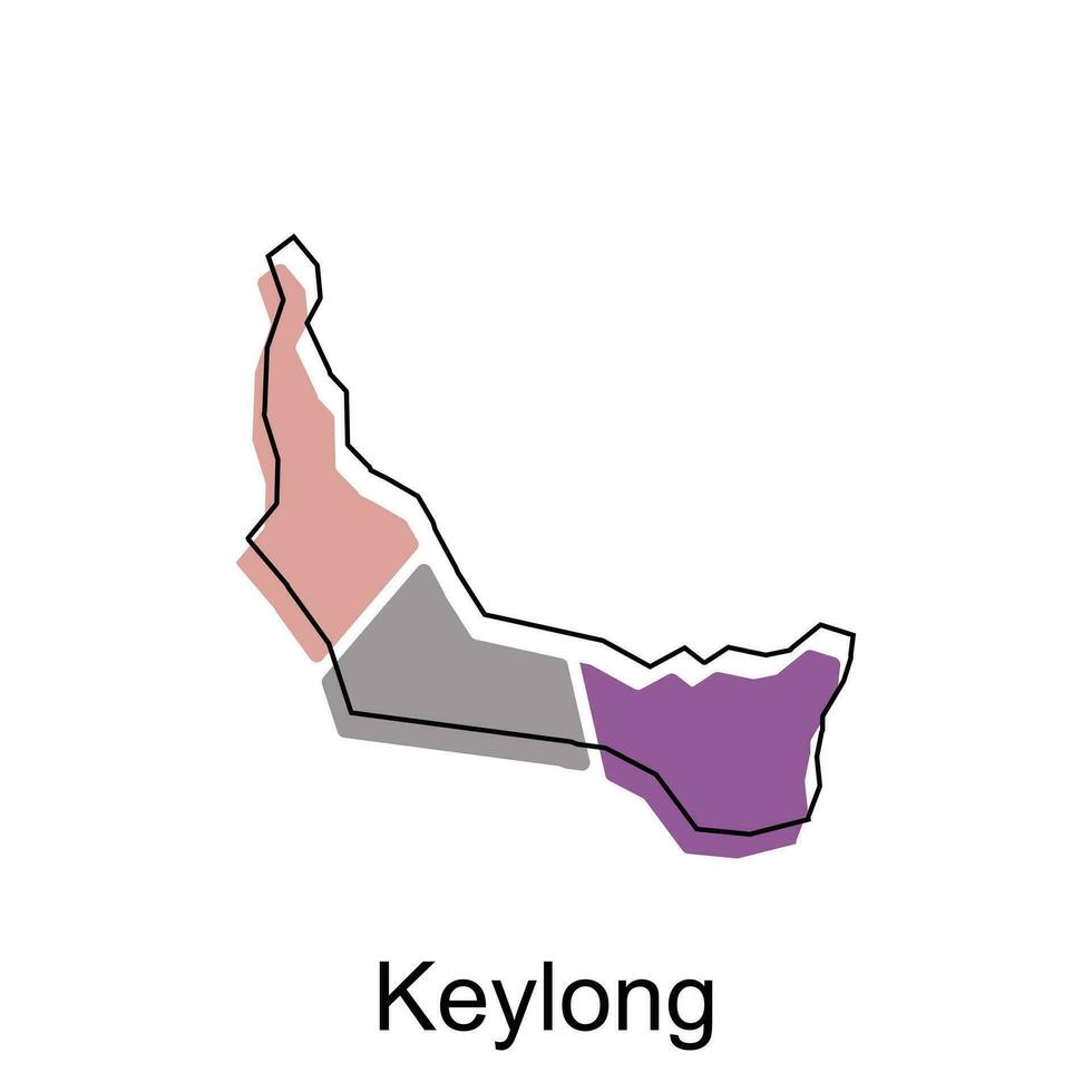 mapa do Keylong cidade moderno simples geométrico, ilustração vetor Projeto modelo
