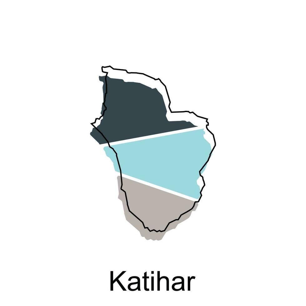 mapa do katihar cidade moderno simples geométrico, ilustração vetor Projeto modelo