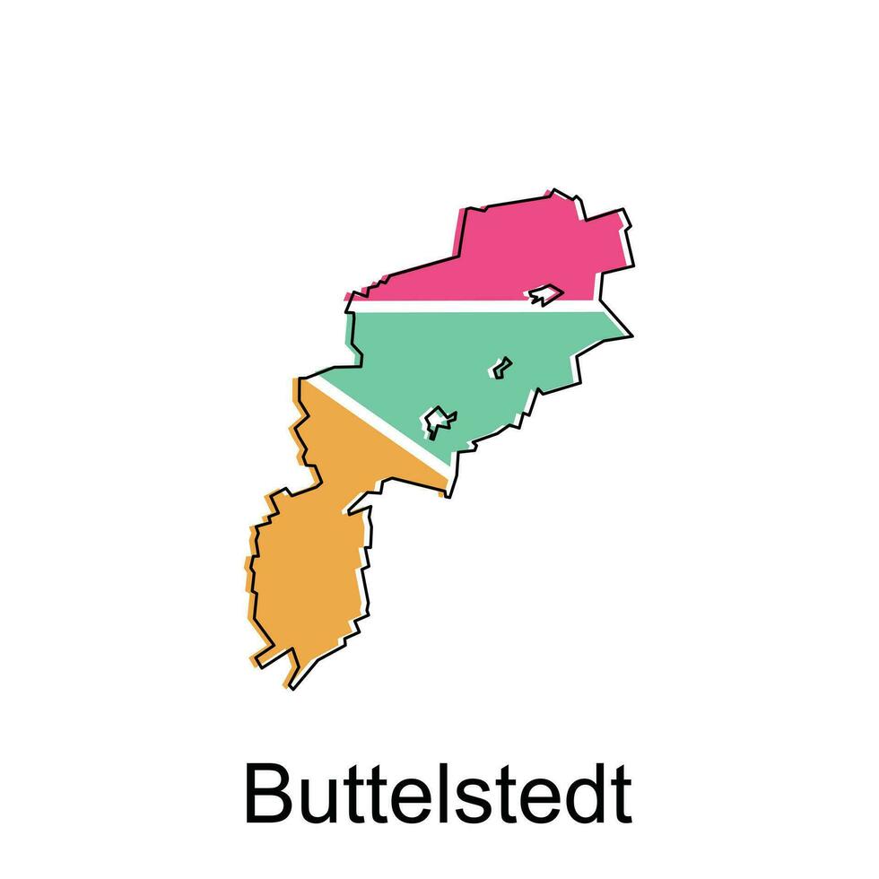 mapa do buttelstedt nacional fronteiras, importante cidades, mundo mapa país vetor ilustração Projeto modelo