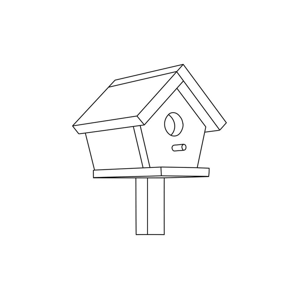pássaro casa simples mobília e casa interior símbolo estoque vetor ilustração.