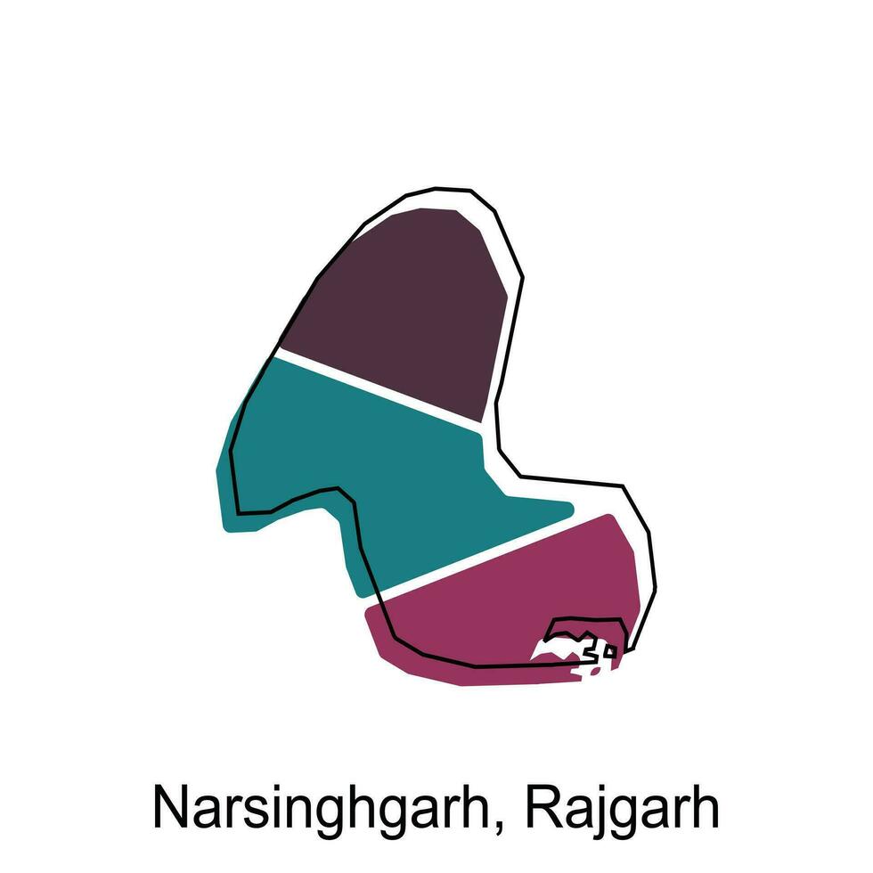 mapa do narsinghgarh, rajgarh mundo mapa internacional vetor modelo com contorno, gráfico esboço estilo isolado em branco fundo