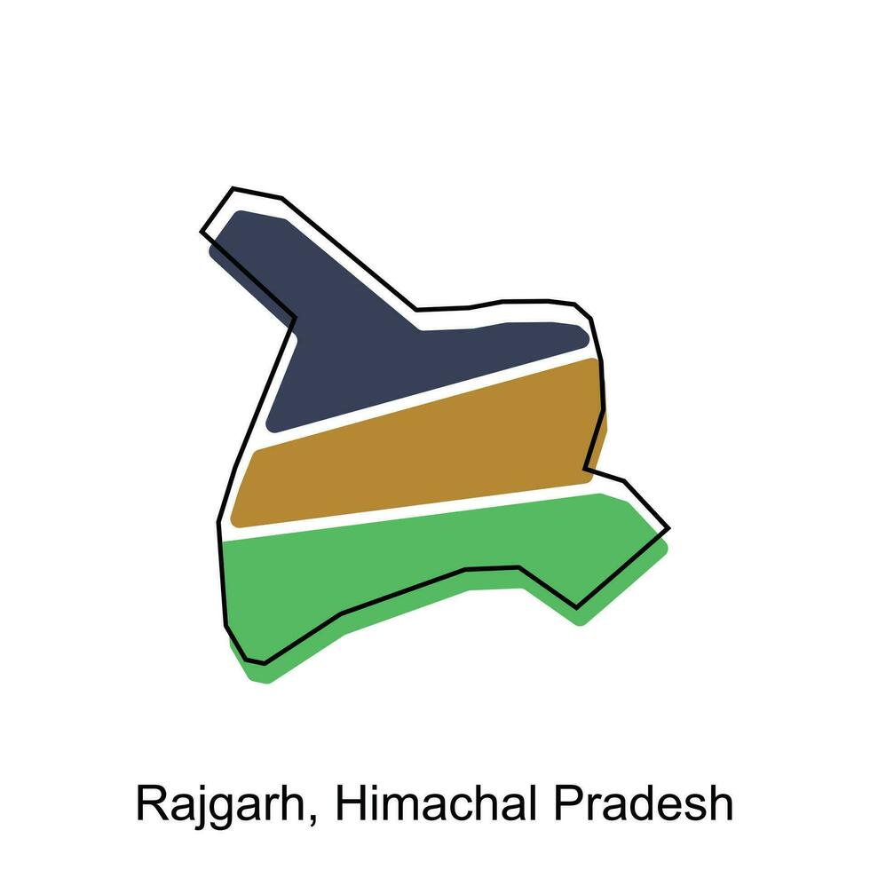 mapa do rajgarh, Himachal pradesh cidade moderno contorno, Alto detalhado ilustração vetor Projeto modelo