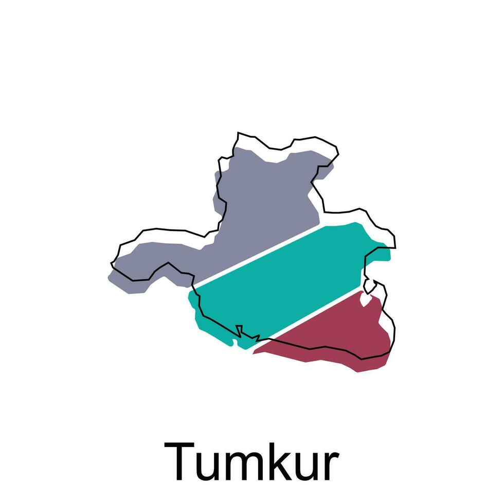 mapa do tukur colorida geométrico moderno contorno, Alto detalhado vetor ilustração vetor Projeto modelo, adequado para seu companhia